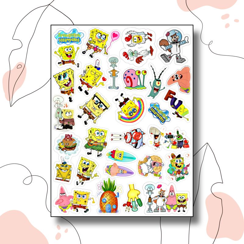 

Sticker Tumbler, Laptop, Case HP, Notebook Unik & Lucu Spongebob Squarepants