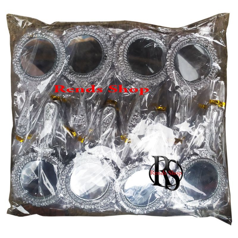 souvenir cermin gagang bulat