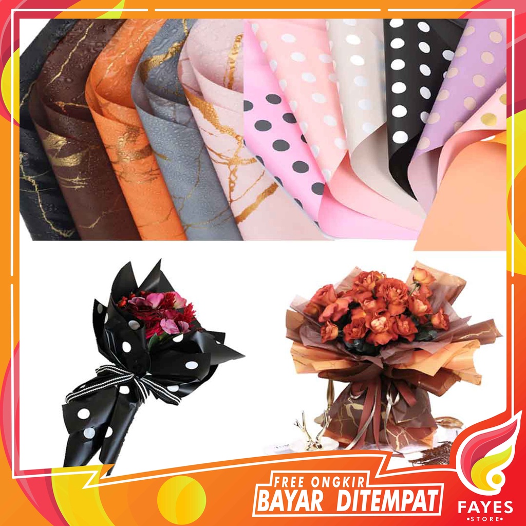 

FAYES COD Flower Wrapping Bunga Florist / Cellophane Papper / Kertas Buket Bunga Transparan / Flower Paper / Kertas Kado KB04 / KB11 / KB20