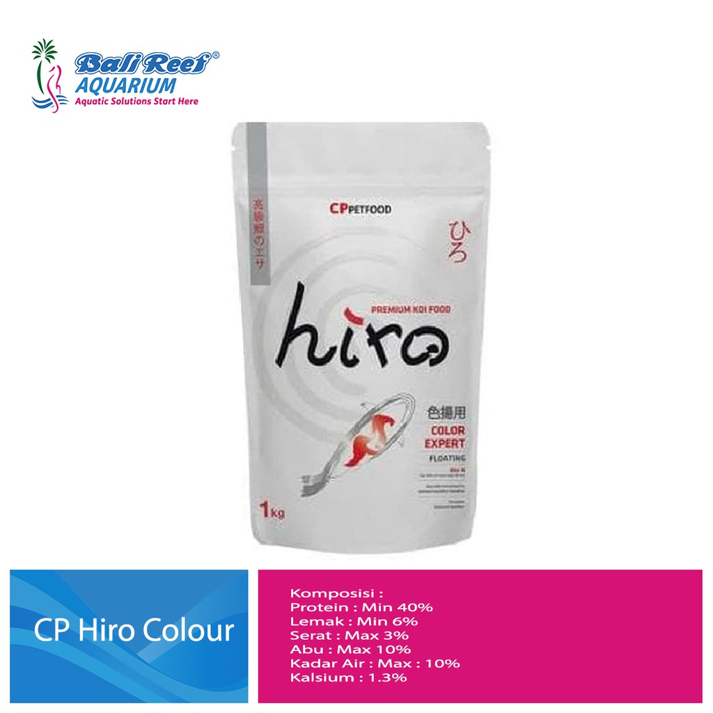 Hiro koi Food High Growth/Color Pakan Koi Pelet Ikan Koi Pertumbuhan Pelet Warna Ikan Koi 1 Kg