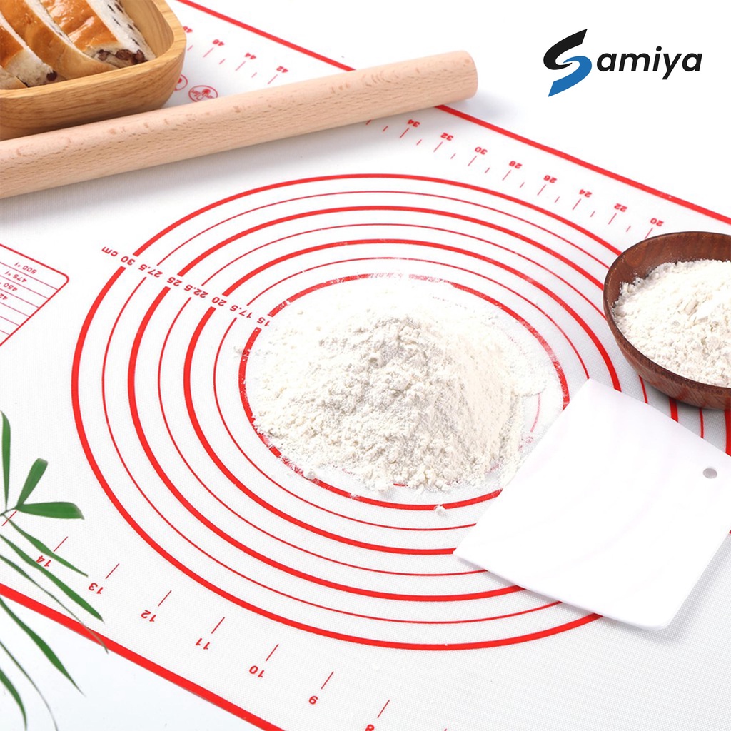 baking mat silicone / alas adonan kue roti pizza dapur silikon 26x29cm dan 40x60cm