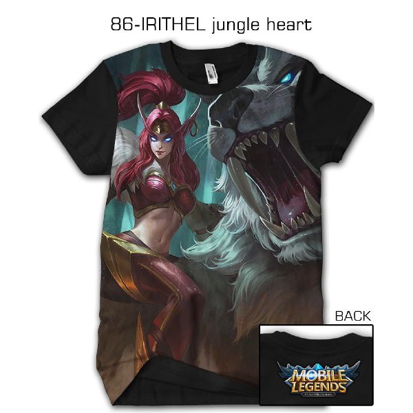 Kaos Mobile Legend kaos 3d game mobile legend legends IRITHEL jungle heart 86 Baju Keren Cowok Cewek