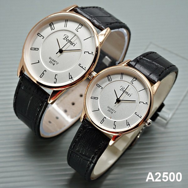 Jam Tangan Couple Bomei Angka - Kode A2500, A2501