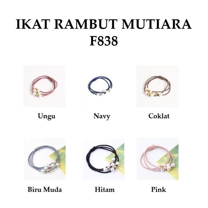 Grosir - F838 (1 PCS) Ikat Rambut Mutiara / Karet Rambut Body Jewerly Gaya Korea / Aksesoris Rambut Wanita