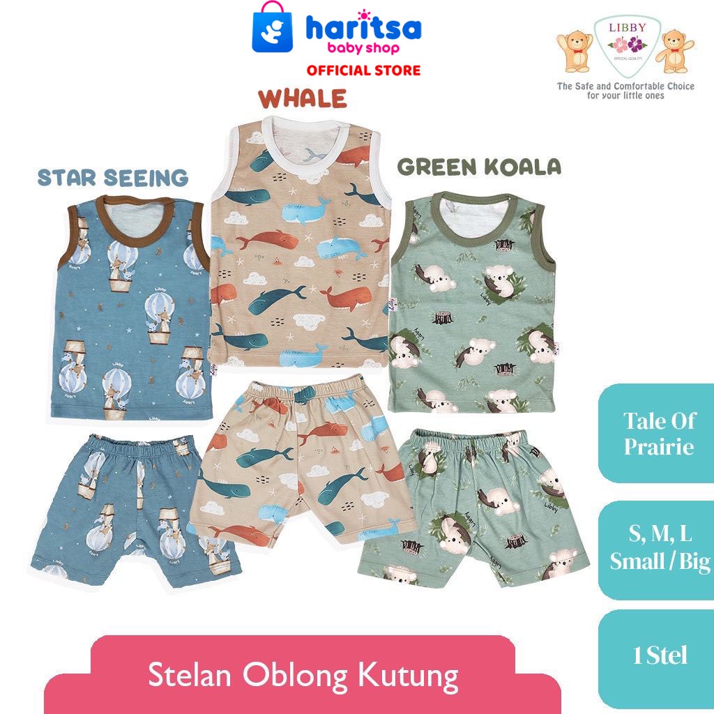 Libby Baby Setelan Oblong Kutung Motif Tale of Prairie / Libby Baju bayi /Setelan piyaman anak /Libby baju bayi murah