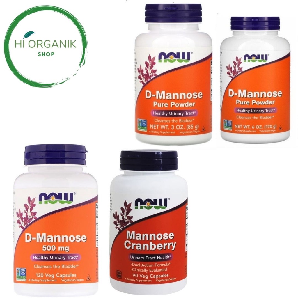 Now Foods D-Mannose D Mannose 500 mg 120 Veg Caps ; D-Mannose D Mannose Pure Powder 170 gr ; D-Manno