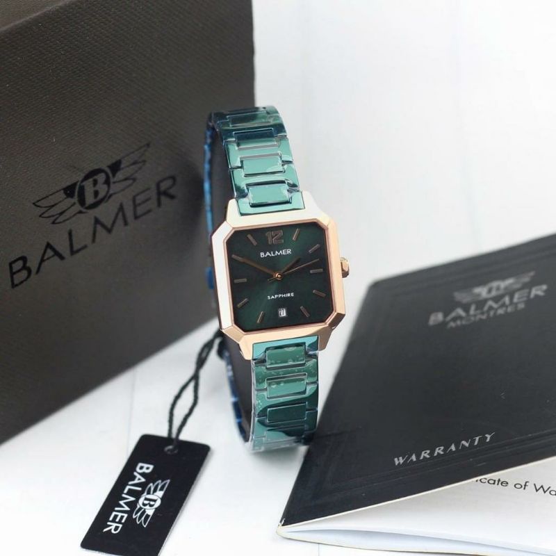 jam tangan wanita BALMER 8140 Tali rantai kaca sapphire original 100%