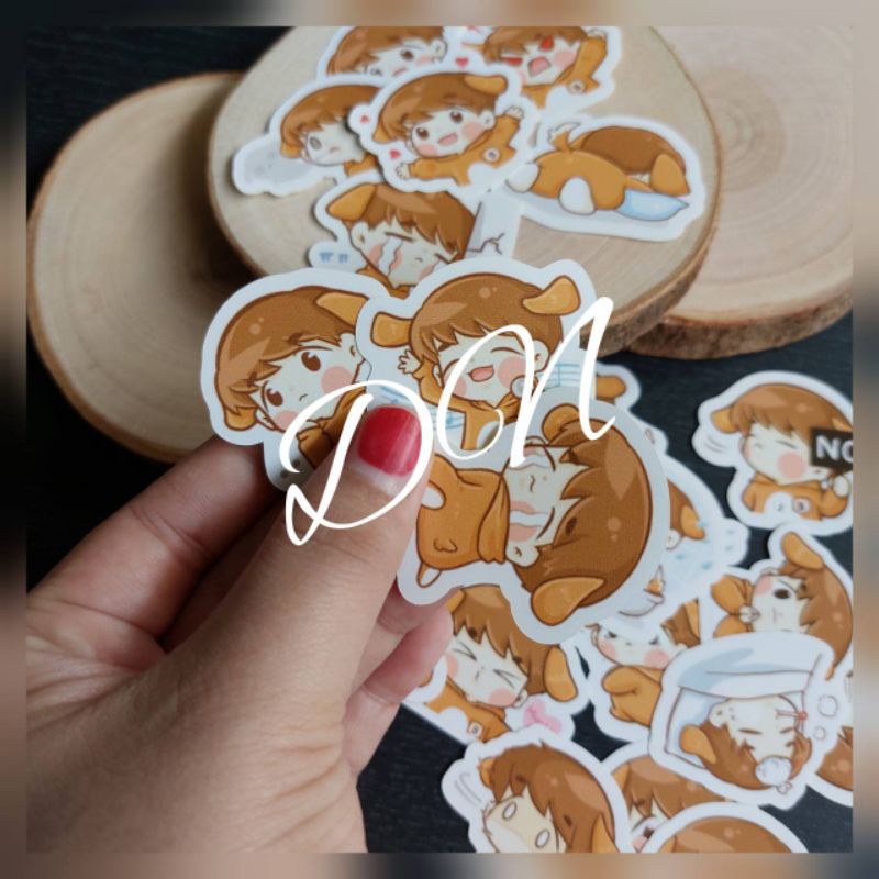 

Stiker kertas gambar baby b 22pcs sticker kertas glossy karakter line baby b