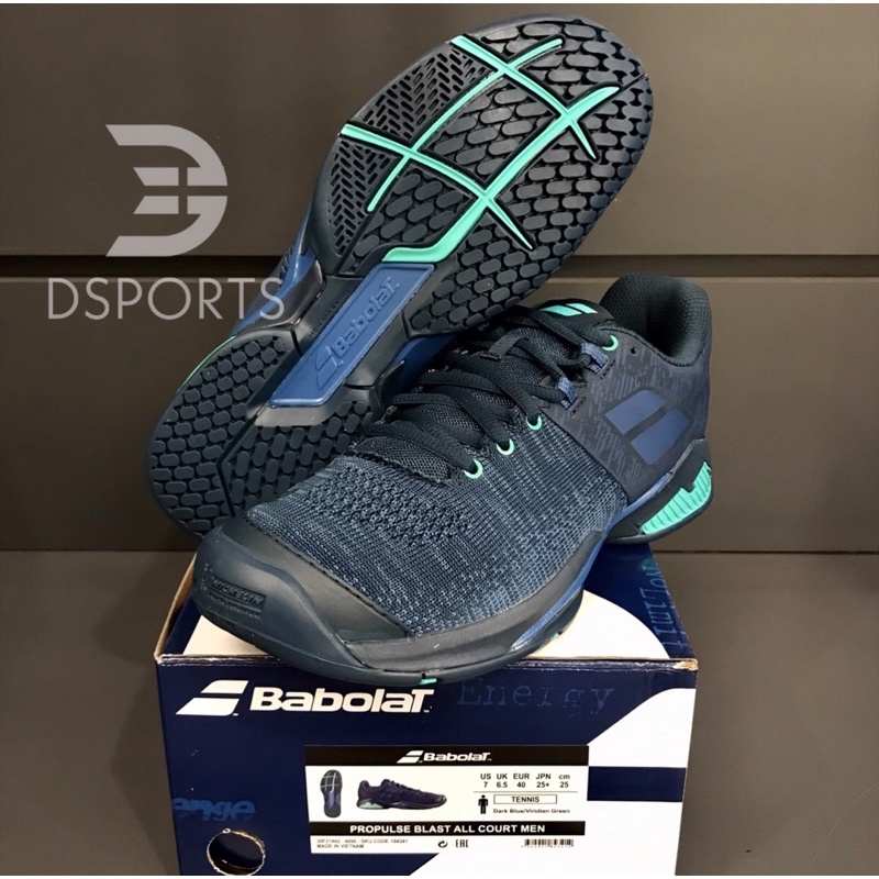 Babolat Propulse Blast Dark Blue Viridian Green ( Tennis Shoes Sepatu Tenis ) ORIGINAL