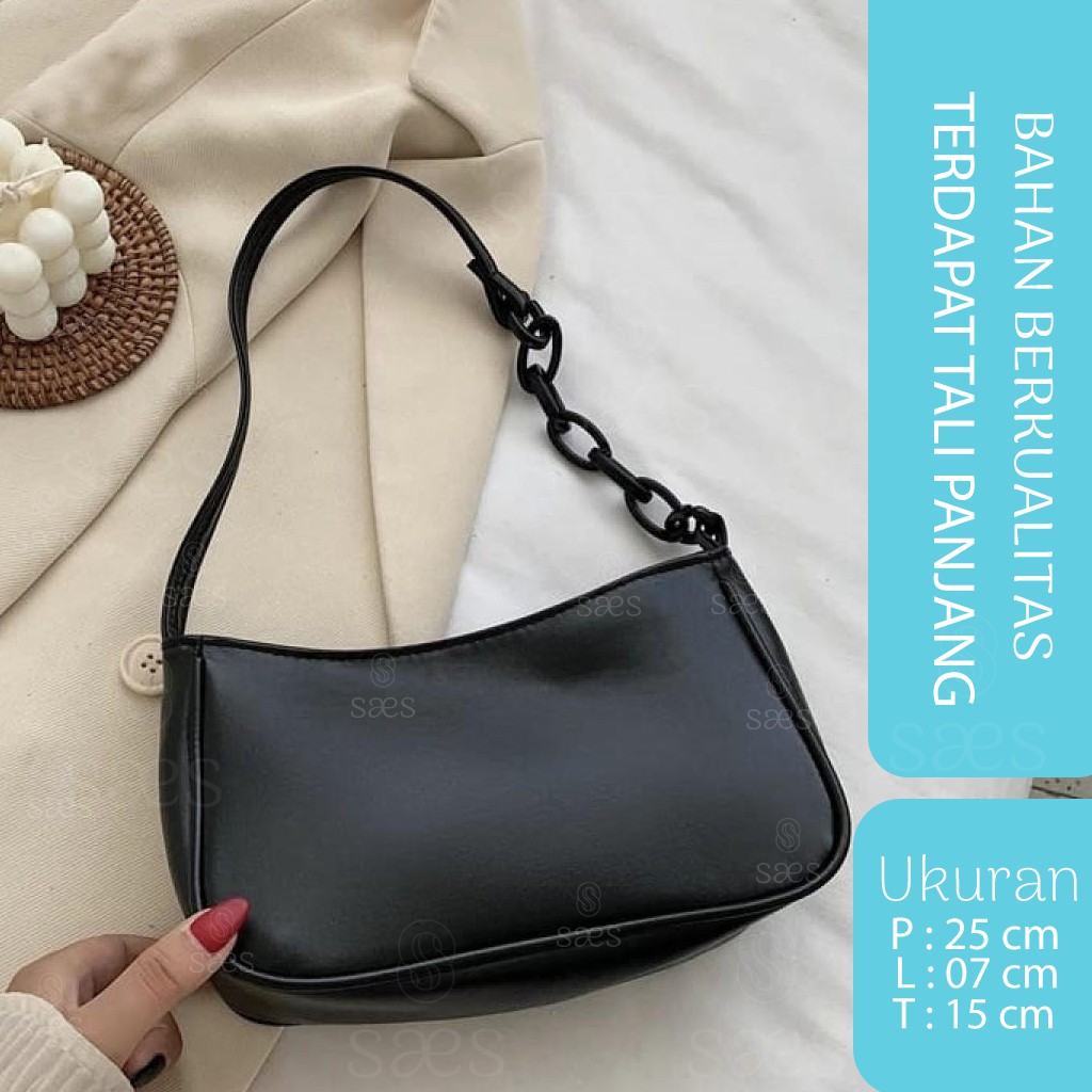 SAES - Tulip Tas Wanita Shoulder Bag Tas Kerja Murah Hitam Murah