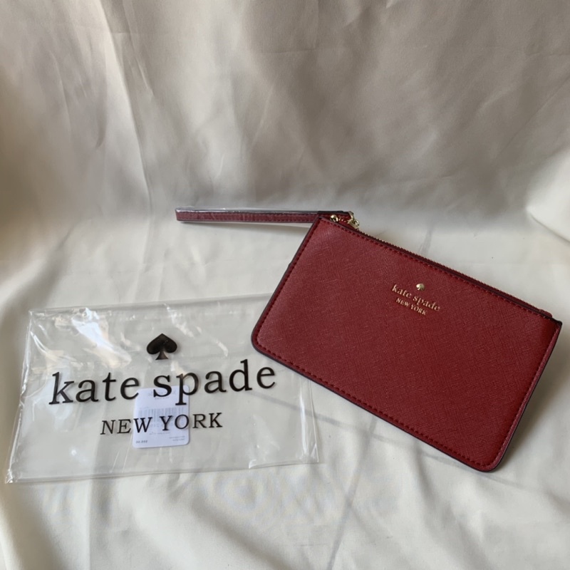 Kate Spade Slim Bee Wristlet / Pouch Maroon