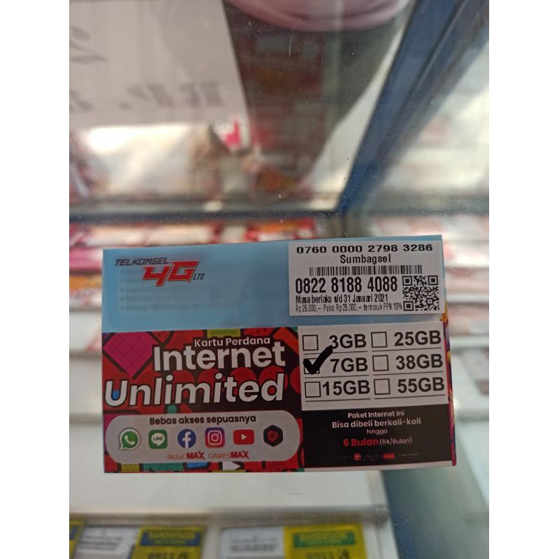 Perdana Kouta Telkomsel 7gb Unlimited Max 952 Gb Shopee Indonesia