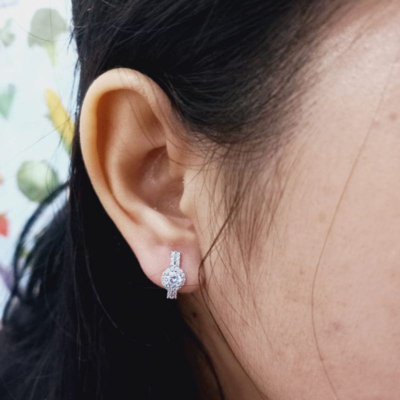 ANTING JEPIT MP SOLITAIRE + MP CORR FULL/ ANTING PERAK ASLI SILVER 925 LAPIS EMAS/ ANTING FASHION TERBARU