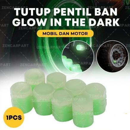 Tutup Pentil Roda Ban Mobil Motor Sepeda GLOW IN THE DARK Glowing NEON 7 warna pelangi rainbow