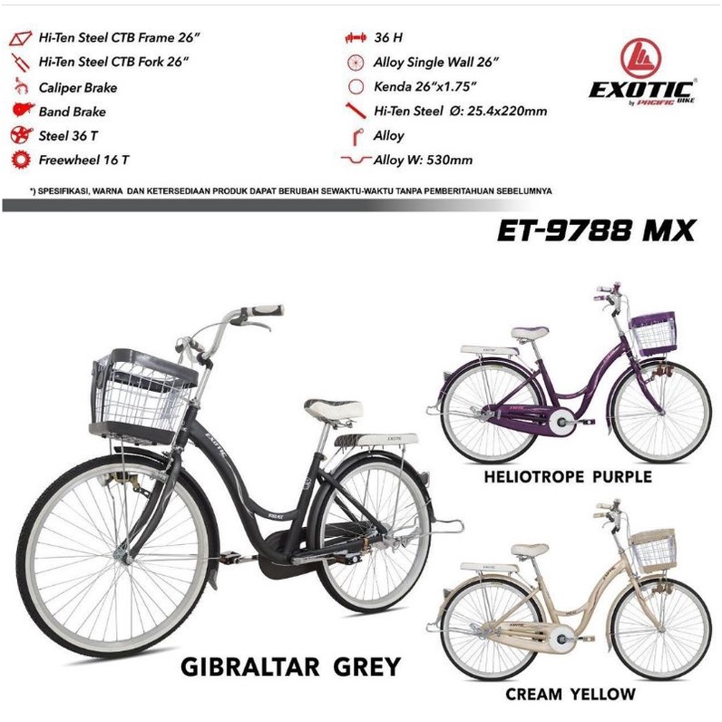 Sepeda Mini City Bike CTB Exotic ET-9788 MX 20 inch 26 inch