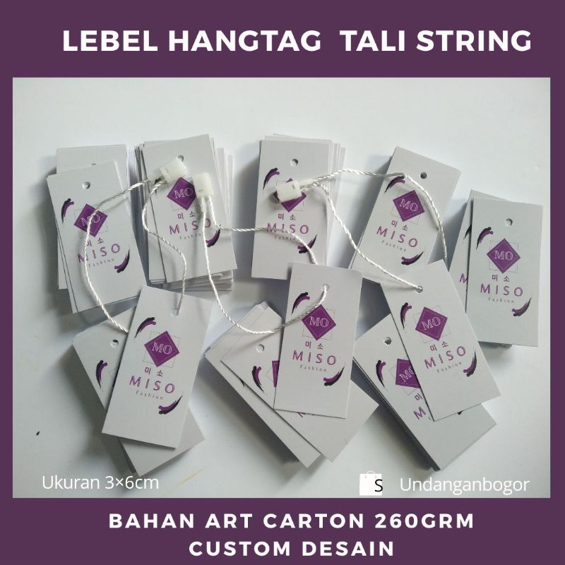 

Cetak Lebel Hangtag Tali String Siap Pasang