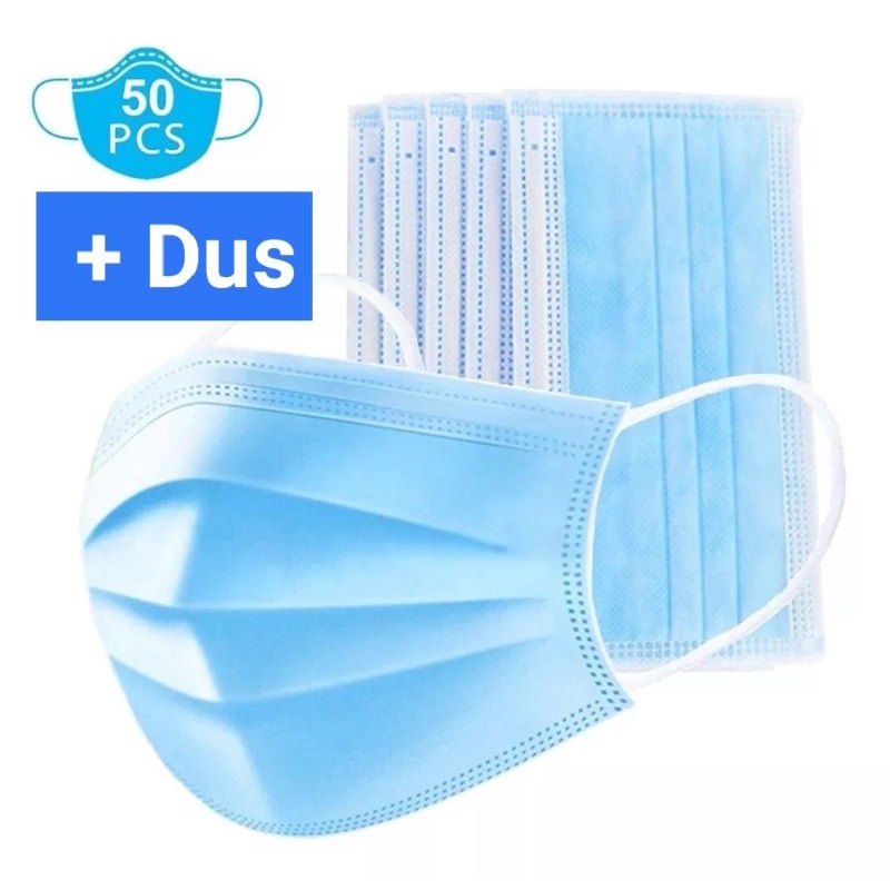 Masker Earloop 3PLY isi 50 pcs Biru