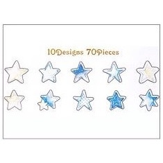 [MILOLI] 70Pcs ROMANTIC STICKER & FROST SEAL Sticker Décor Jurnal Stiker Hias Diary Scrapbook -B0316-C. Star-46114