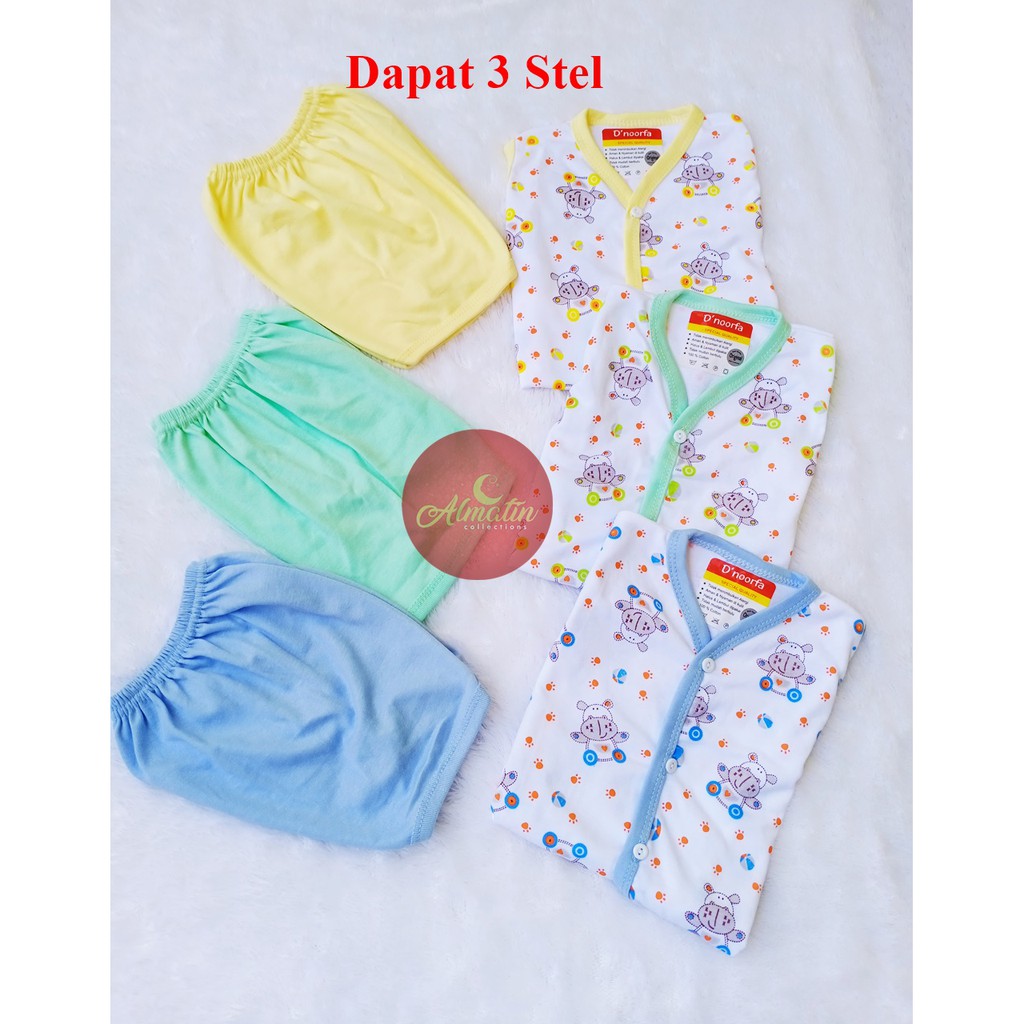 BAJU BAYI KUTUNG SNI / 3 STEL SETELAN BAJU ANAK / BAJU OBLONG ANAK KANCING DEPAN