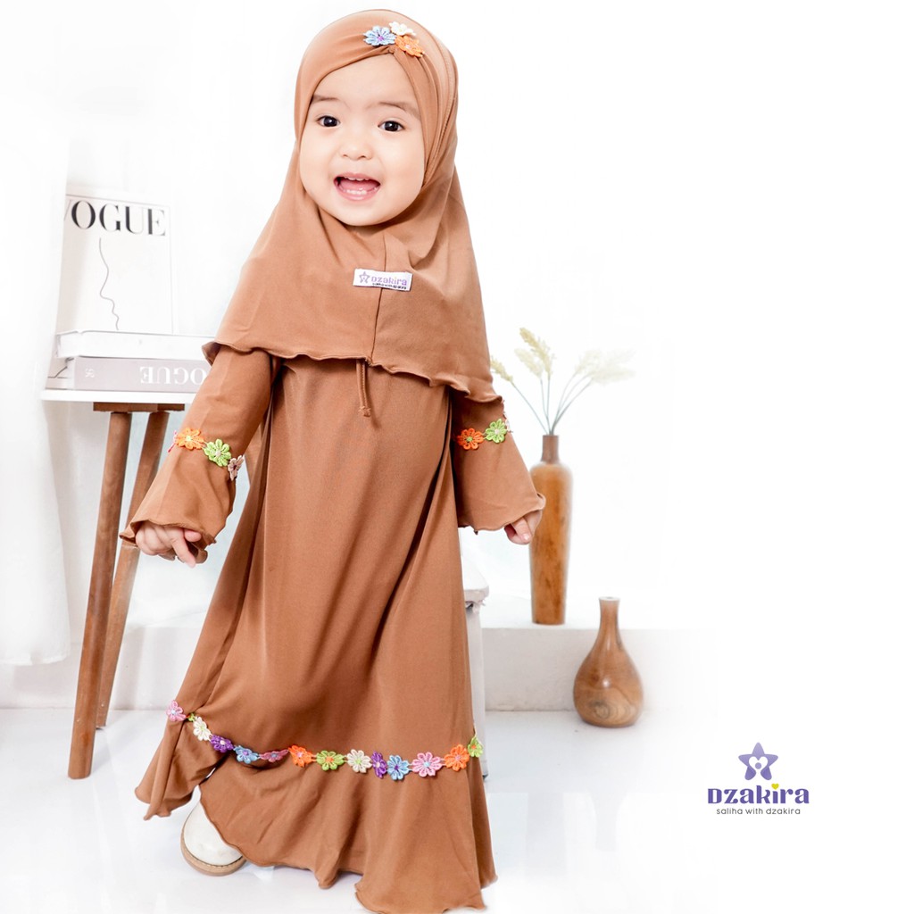 GAMIS BAYI 0-2thn RENDA BUNGA MELATI PELANGI KANAYA MOCCA JERSEY TWIST PREMIUM ORIGINAL by DZAKIRA