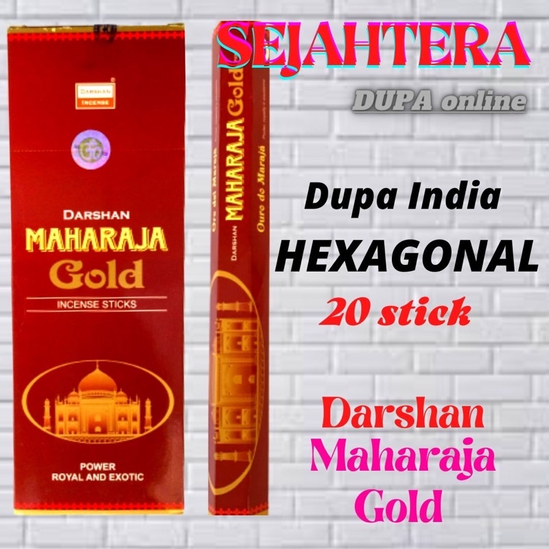 Dupa Hio India Pendek Darshan Maharaja Gold kotak isi 20 batang