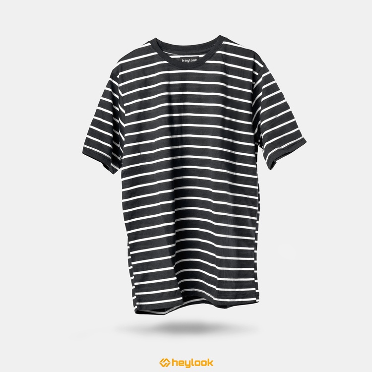 Kaos Garis Garis Horizontal Kaos Strip Tshirt Stripe Kaos Lengan Pendek Belang Kaos Cotton Combed 30s Premium Pria Wanita