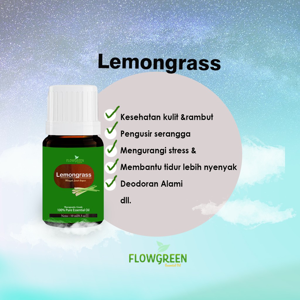 FLOWGREEN LEMONGRASS ESSENTIAL OIL DIFFUSER HUMIDIFIER OIL