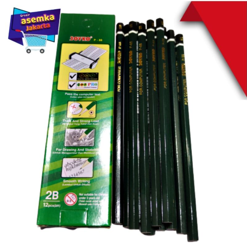 Pensil 2B Joyko Bersertifikat Lulus Uji Computer 12pcs