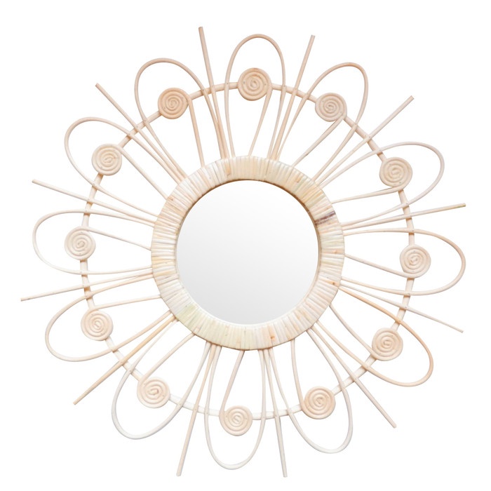 RUMAH TANGGA DEKORASI HIASAN DINDING AC 1954 DIVAS | CERMIN ROTAN DEKORASI KACA HIASAN DINDING RUMAH