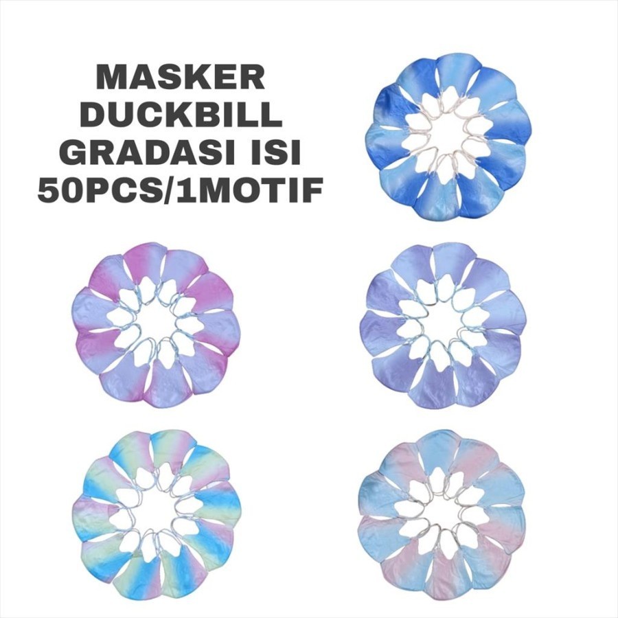 Masker Duckbill Gradasi Careion Masker Duck bill Careion Warna Gradasi 3d Face Mask - Duckbill Gradasi isi 50 Pcs