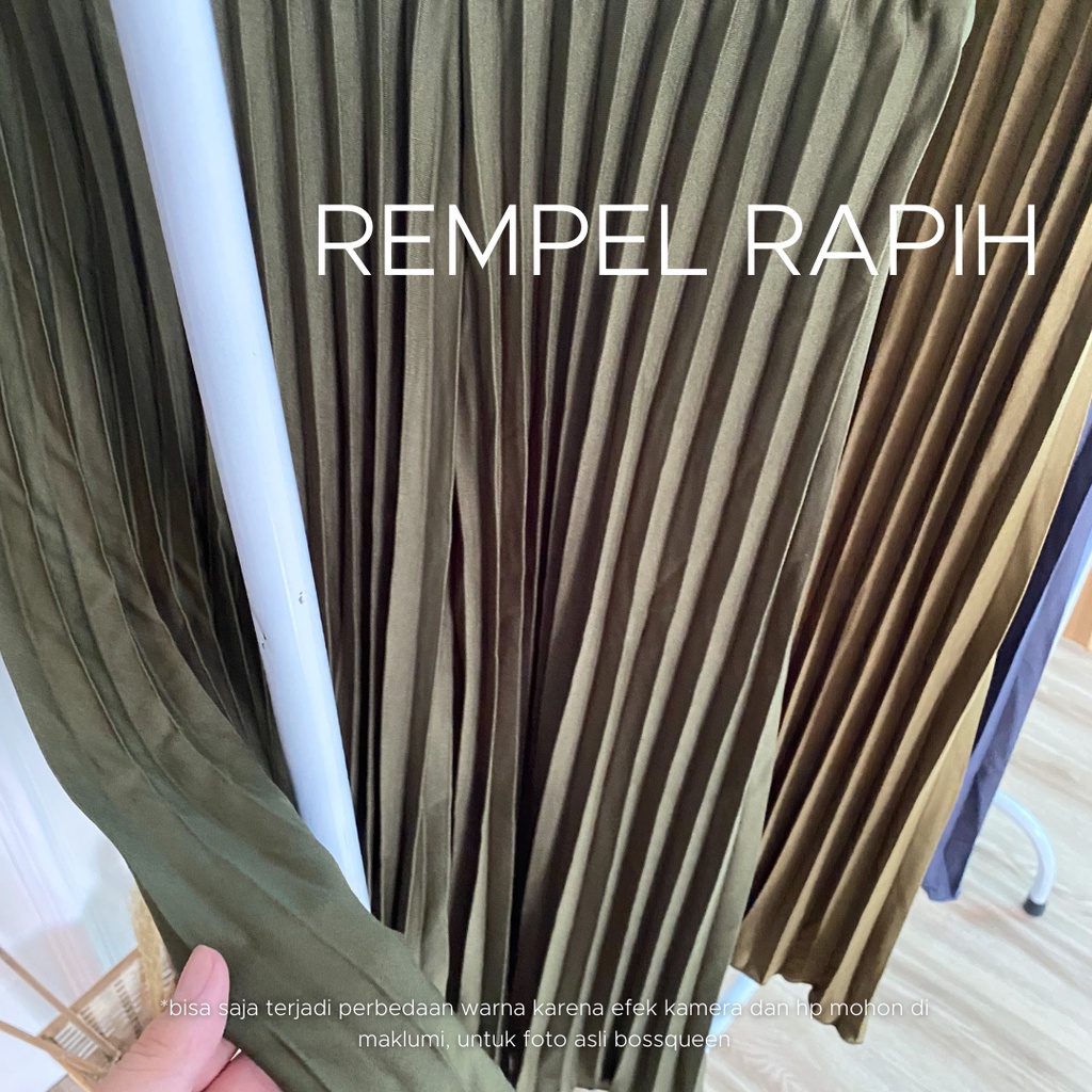 Rok plisket pendek 7/8 wanita model payung / Rok Plisket Mayung pendek / Rok Kerja Dewasa-5