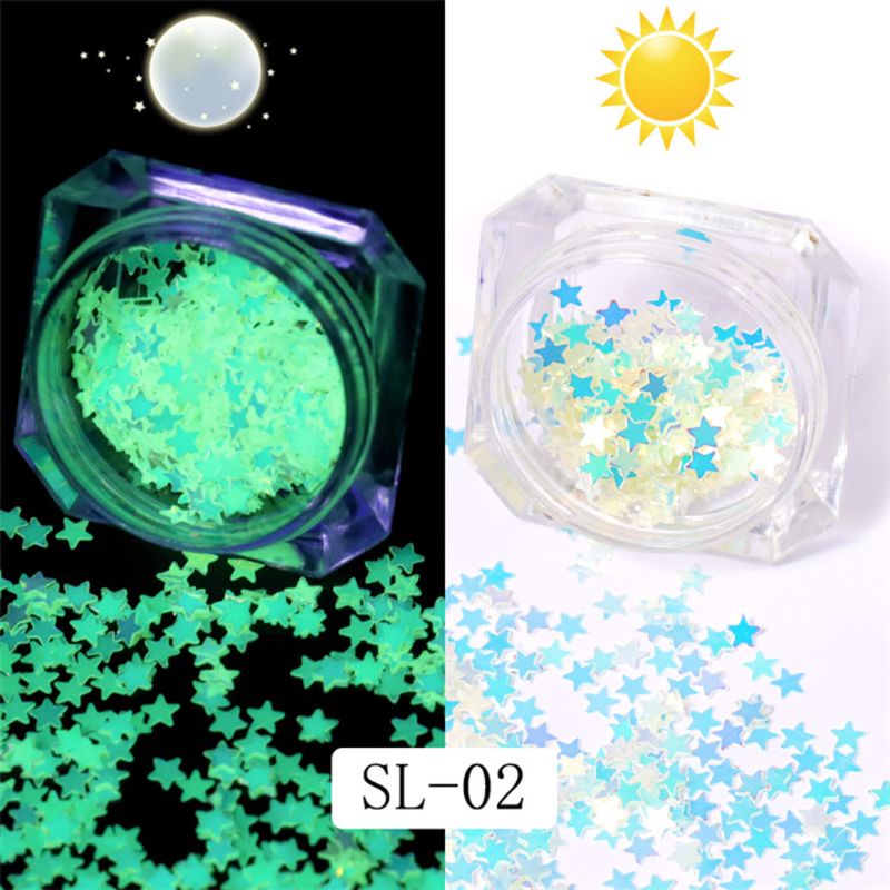 SIY  6 Bottle Luminous Sequins Glow In the Dark Glitters Fluorescent Sequins Resin Jewelry Findings Nail Art Craft Tools