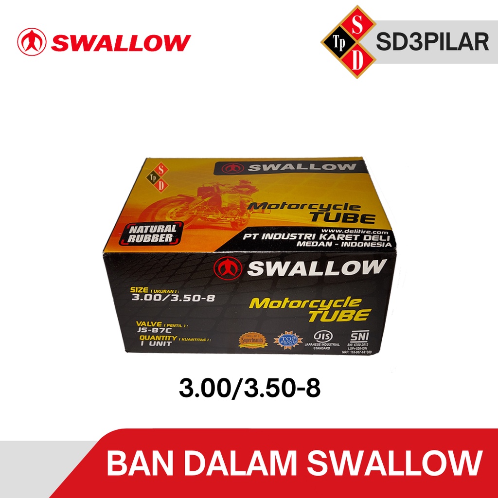 Ban Dalam Swallow 3.00/3.50-8 (BiSA Buat Ban Dalam SCooter Dan Gerobak)