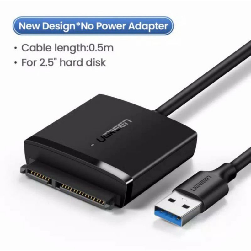 Ugreen Usb 3.0 to SATA III HDD SSD 2.5&quot; / 3.5&quot; Support PC Smart TV Laptop with Adaptor