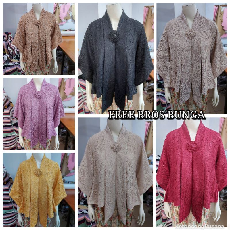 Kebaya floy KIMONO BROKAT standar jumbo glitter full furing busui KeroncongBusana