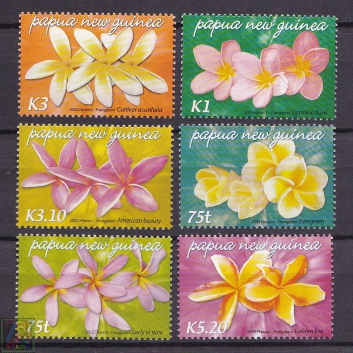

0384 Perangko Papua Nugini 2005 Flowers Orchids Anggrek 6v Mnh
