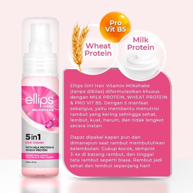 Promo Ellips Elips Hair Milkshake Conditioner Hair Repair Botol 45mlml/CONDITIONER TANPA BILAS