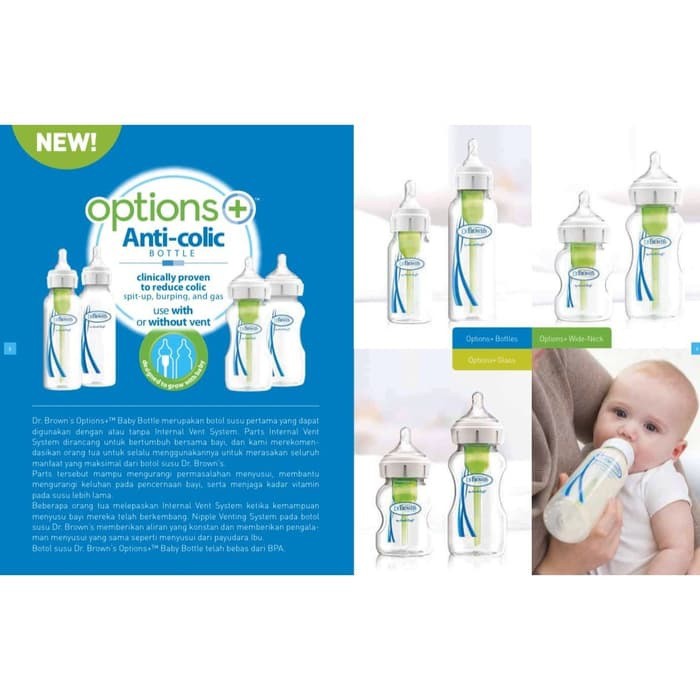 Botol Susu Dr Browns 120ml PP Option+ Narrow Neck Baby Bottle 1 Pack