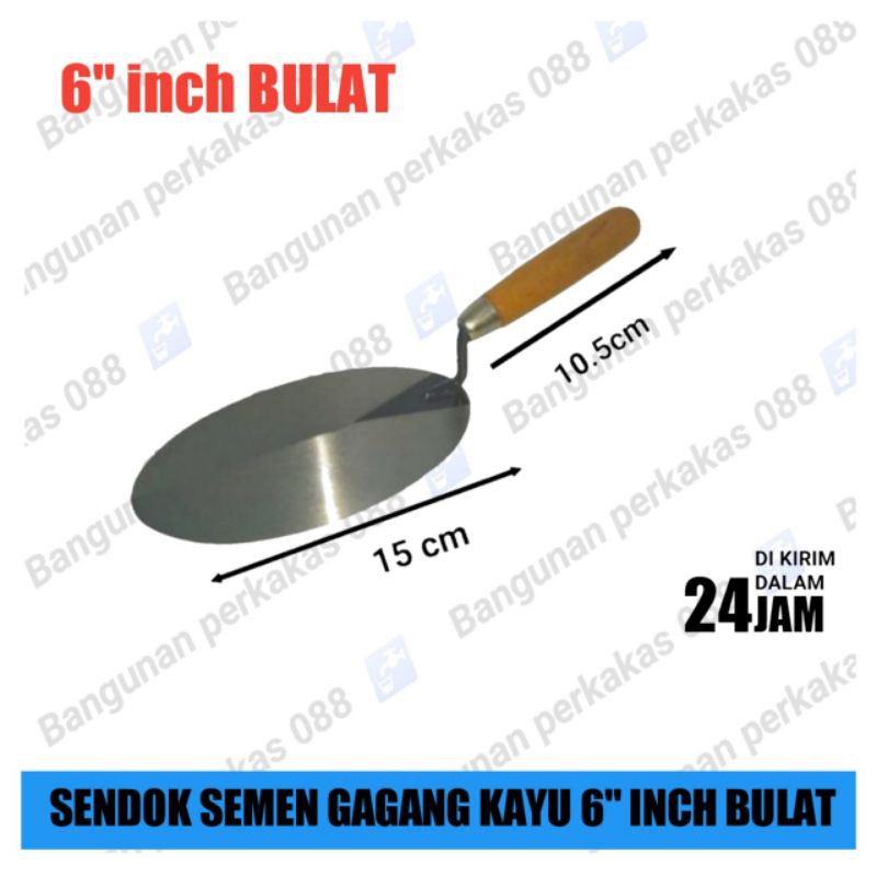 SENDOK SEMEN 6 INCH BULAT / SENDOK TUKANG / SENDOK SEMEN MURAH