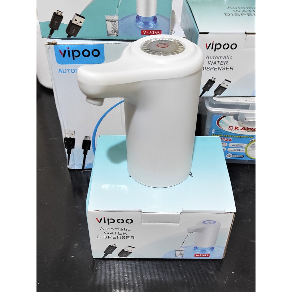 Water Pump Electric Vipoo V-2077 V-2055 V-2056 V-2057 Pompa Air Galon Portable Cas Elektrik Otomatis V 2077 lipat