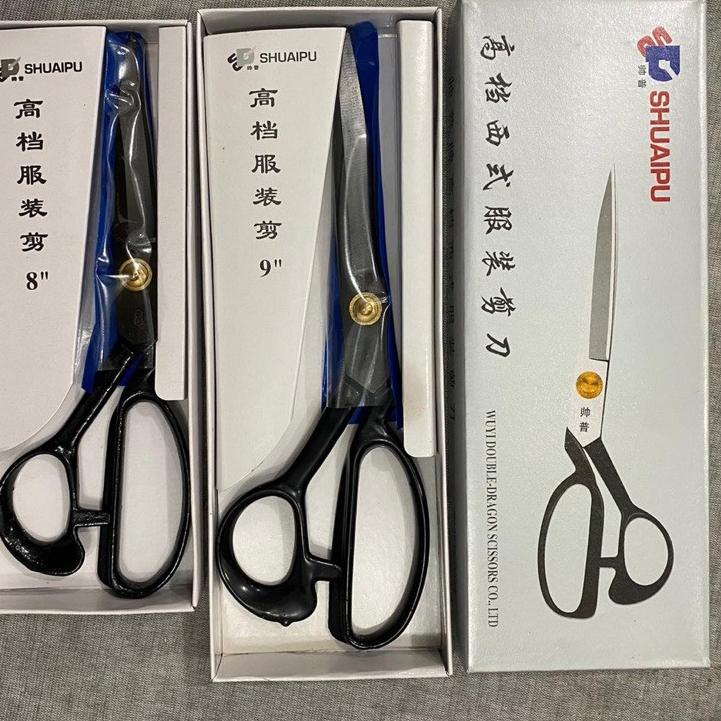 

[PRODUK NV69H] GUNTING SHUAIPU Baja Hitam 8 INCH / 9 INCH / 10 INCH / 12 INCH Gunting Bahan / Kain / Gunting penjahit alat jahit ENN