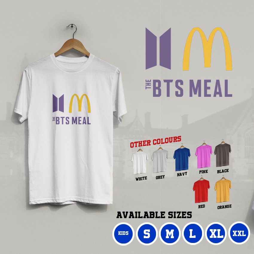 Kaos The BTS Meal McD Mc Donalds Bangtan Boys K-Pop Army T-Shirt Anak dan Dewasa