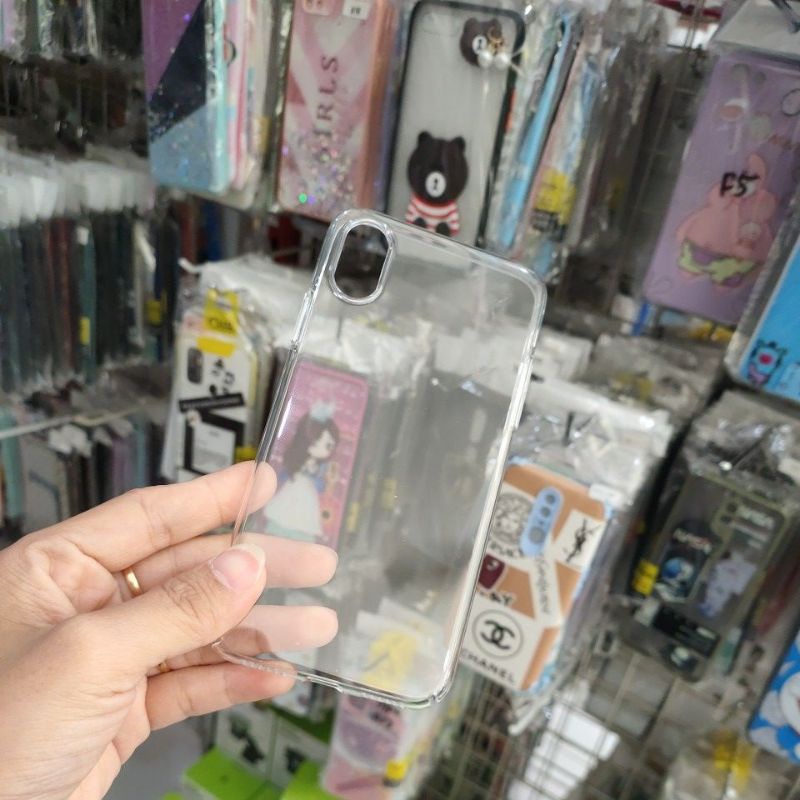 IPHONE X XS XR Cangkang Hard Case Casing Cover Transparan Bening Slim