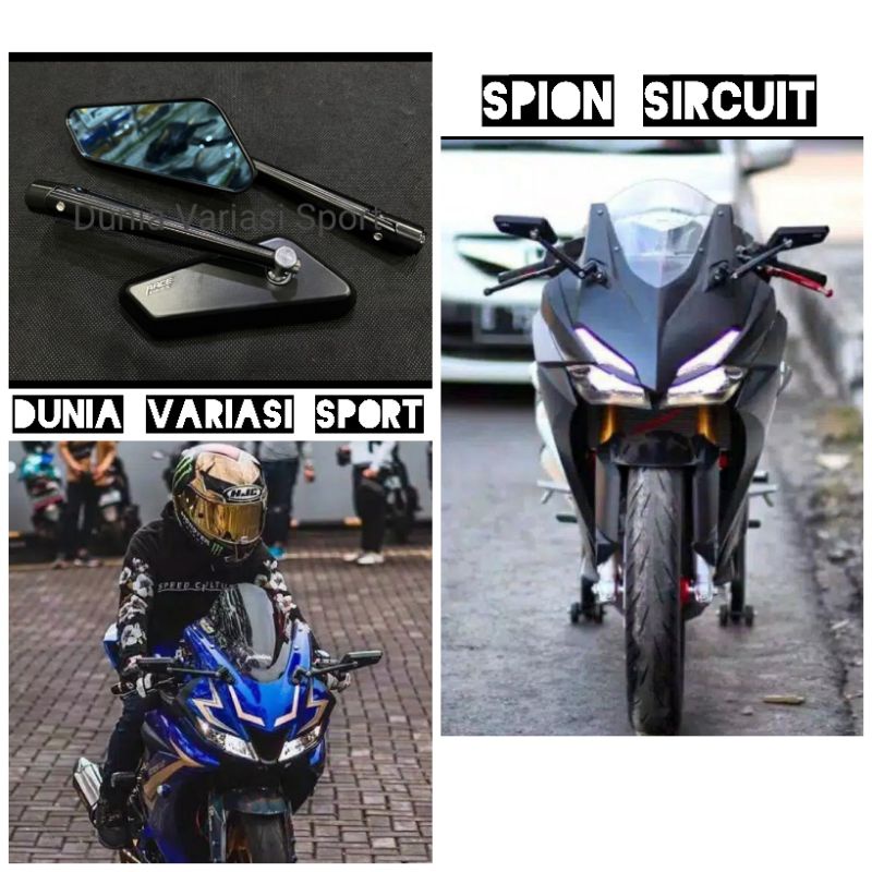 Spion Sircuit Circuit Replika Black Diamond Blue Mirror Race Bikes BestQuality