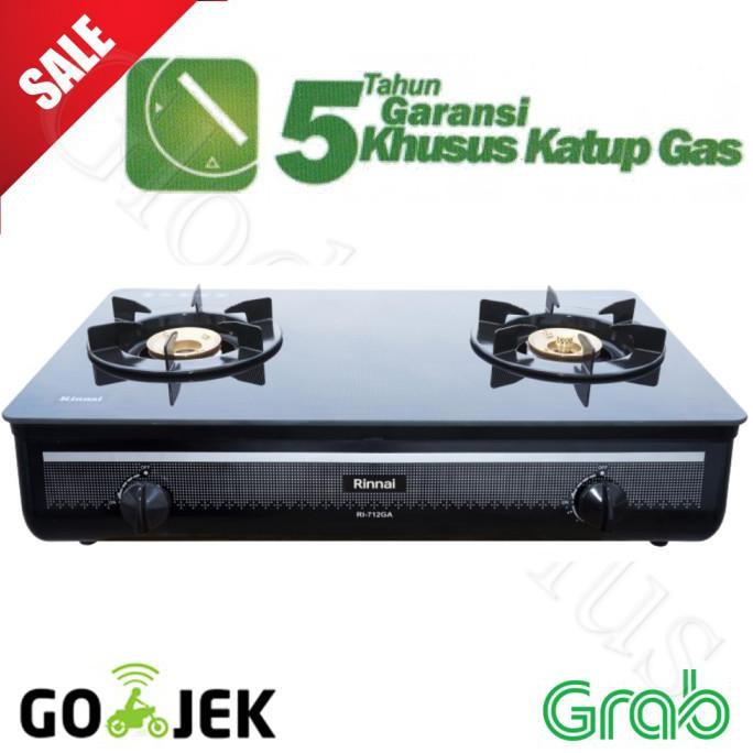 Rinnai Ri 712 Gab Kompor Gas 2 Tungku Kaca Api Lilin Stove Ri712 Ga B Shopee Indonesia