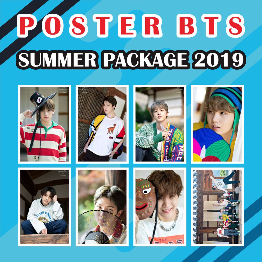 POSTER BTS SUMMER PACKAGE 2019 (SIZE A3+)  | Jhope Jimin Jin Jungkook Rapmon Suga Taehyung