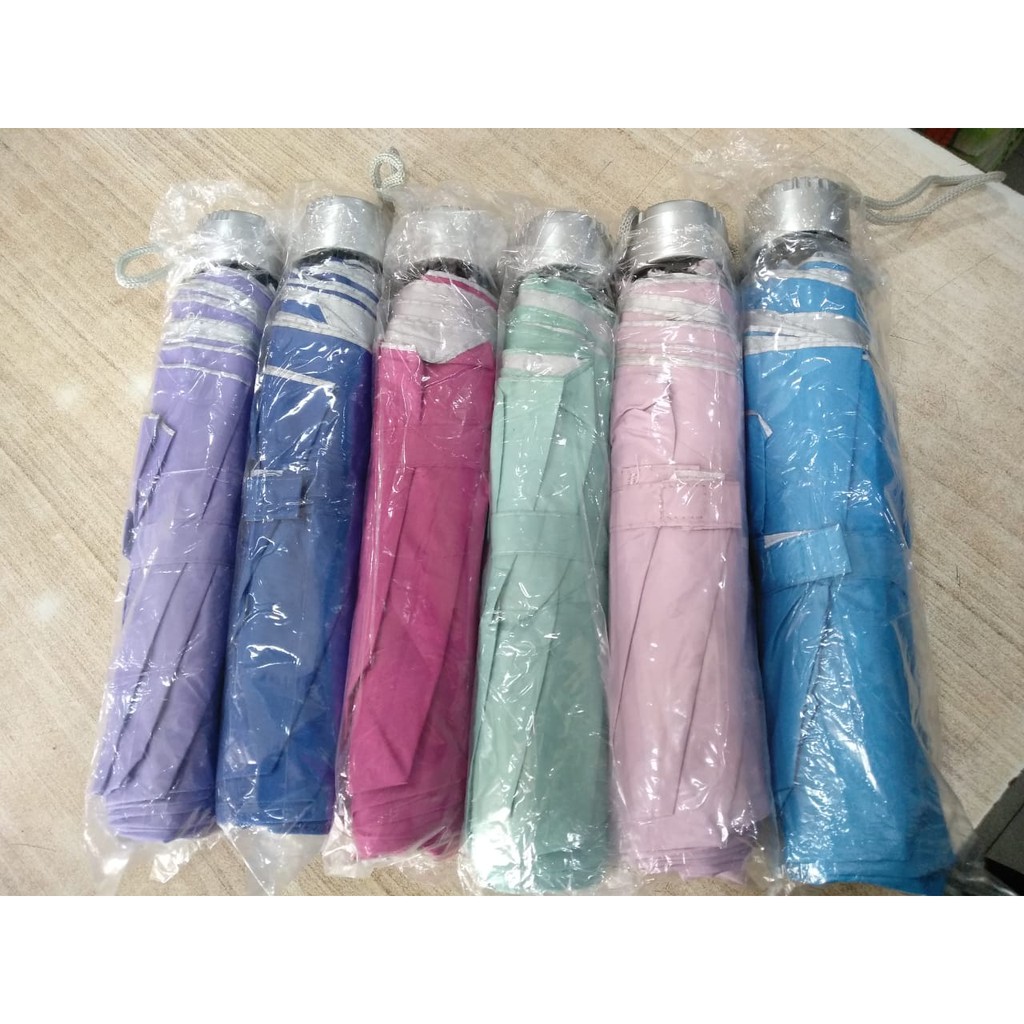 FELWINSHOP Payung Lipat Polos Warna Dalam Silver Murah!!! Payung Promosi Nagoya