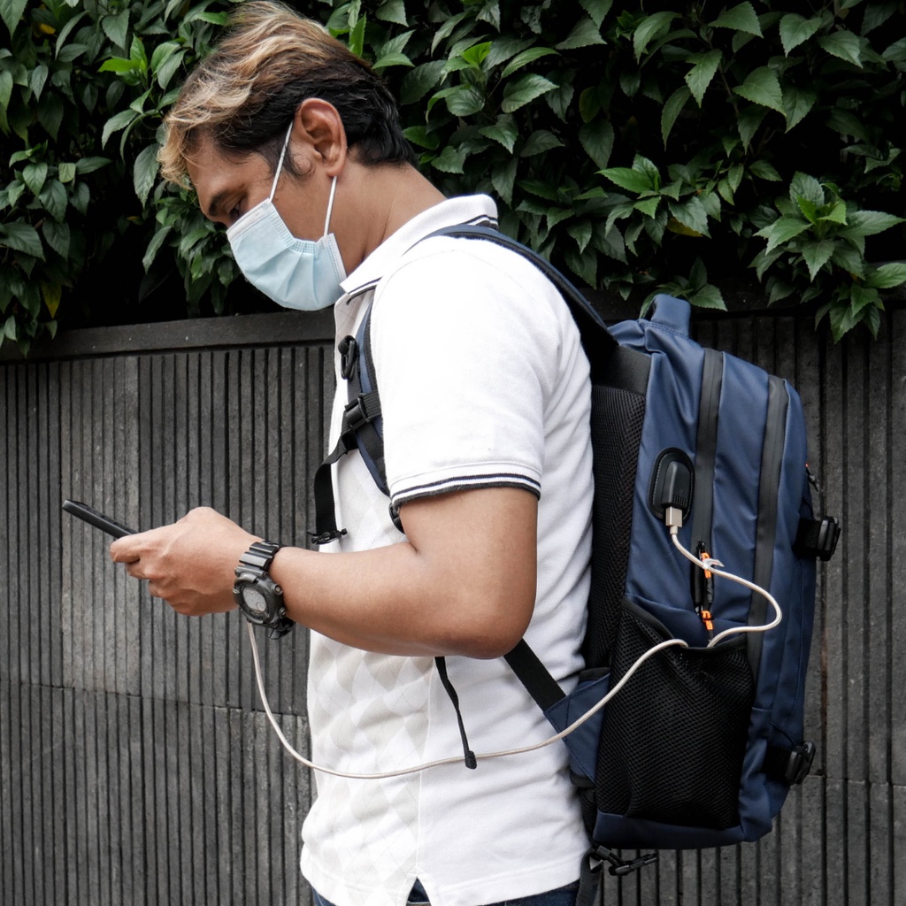 STRONG FIGHTER NAVY |ManNeedMe x URBAN| Tas Ransel Pria Tas Backpack ORIGINAL