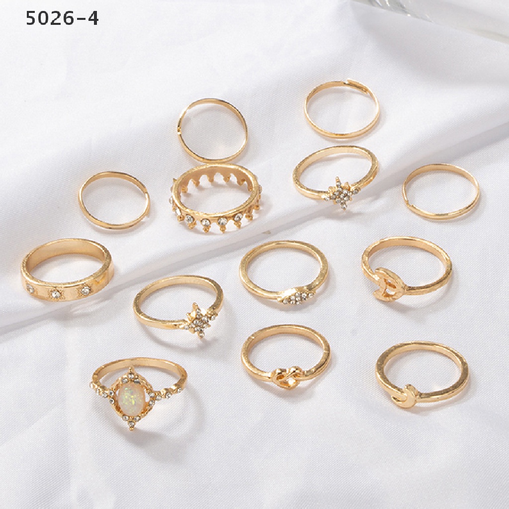 5026-4 13pcs/set Women Stack Rings Above Knuckle Rings Rtro Simple Design jewelry Gift 5026-4