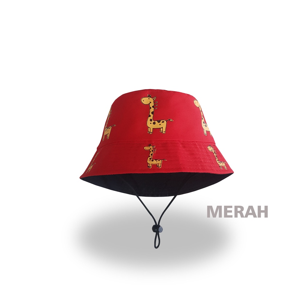 TOPI BUCKET ANAK KARAKTER JERAPAH ASESORIS ANAK LAKI LAKI &amp; PEREMPUAN